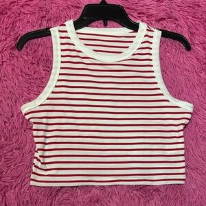 Blokecore Striped Round-Neck Sleeveless Tank Top Women Size Large